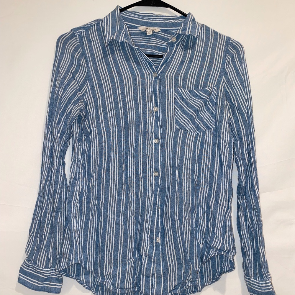 Striped long sleeve blouse